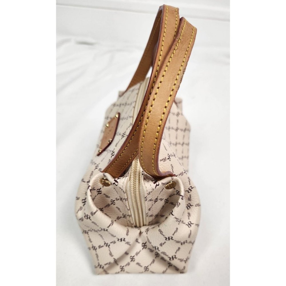 Rioni Small Leather Cream & Brown Signature 'The Baby Evening Bag' NWOT - Picture 2 of 7